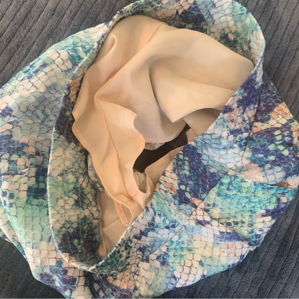 Lavender Brown Pastel Python Snakeskin Print Line… - image 5